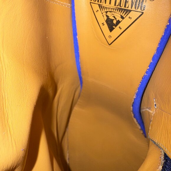 John Fluevog Powerhouse Jyoti Zip-Up Ankle Boots with Heel Sz 9 Royal Blue - Picture 12 of 14